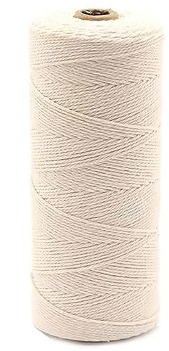 Arightmu 1MM 400M Natural Cotton Rope Macrame String Cord Rope Cotton Rope Material Tapestry Knitting Line DIY Manual Dynamic Rope Cotton Yarn Cotton Rope (1MM-400M)