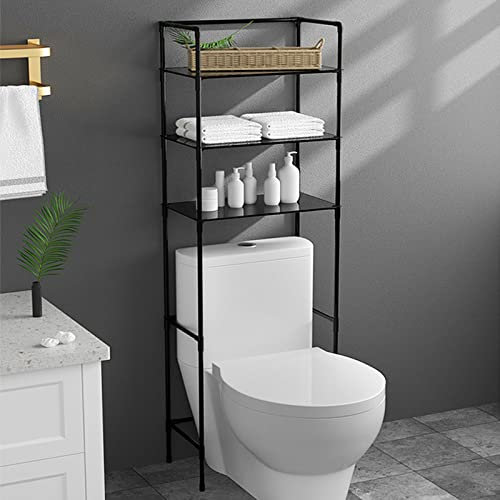 Etagere WC sur Pied, Étagères de Salle de Bain Au-Dessus du Meuble de Toilette, Facile à Assembler et Gain de Place, Organisateur de Salle de Bain Autoportant, 45 * 25 * 150 Cm