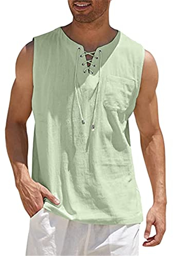Herren Tank Top Sport,Tank Top Klettern Herren Frühling und Sommer Tops Casual Sport Ärmelloses Top Baumwolle Leinen Weste Solide Fitness Muscle Tank Top Casual Sports Ärmelloses Top Herren Tank Tops