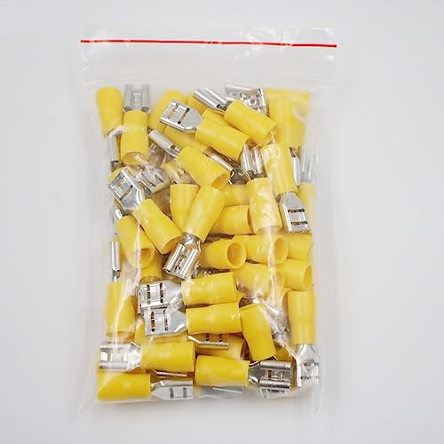 NALsa FDD5.5-250 FDD5-250 Weibliche Isolierte Elektrische Crimp Terminal for 4-6mm2 Draht Anschlüsse Kabel Draht Stecker 100PCS/Pack FDD