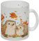 Igel im Herbst Glas Tasse im Aquarell Stil eine bunte Tasse für die Arbeit mit Motiv Frauen Geburtstag Natur Kaffeetasse Zeichnung Waldtieren Becher Laub Spülmaschinenfest