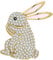 KristLand Broche en Forme de Lapin Tendance avec Pierre de zircone Scintillante - Broche en Forme d'animal - Art Déco - Jolie Broche en Forme de Lapin - Cadeau pour Les Femmes et Les Hommes