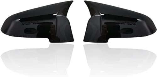 TUBIC Seitenspiegelkappen Auto für BMW 5 6 7 Series F10 F11 F18 GT 5GT F07 F06 F12 F13 LCL F01 F02, Außen Links Und Rechts Außenspiegel Gehäuse Rahmen,Auto-Spiegelkappen,1 Pair Glossy Black