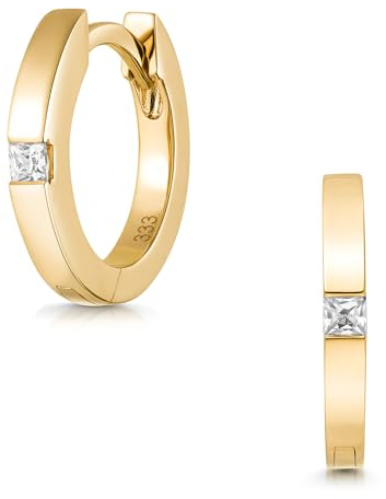 MATERIA by Matthias Wagner Damen Creolen Gold 333 mit Zirkonia - Echtgold Ohrringe GO-16
