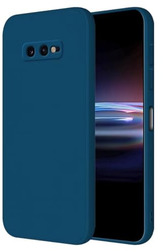 HONLEN Coque pour Samsung Galaxy S10e Protection Étui, (5.8 inches) Liquide TPU Silicone Case Anti Rayures Ultra Mince Souple Cover en Silicone Bleu Saphir