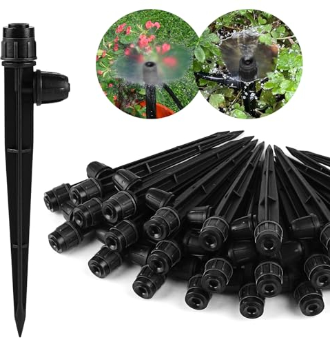 DBREAKS 100 Unidades Aspersores de Riego por Goteo Ajustables 360° para Sistema de Riego Automático de Jardín