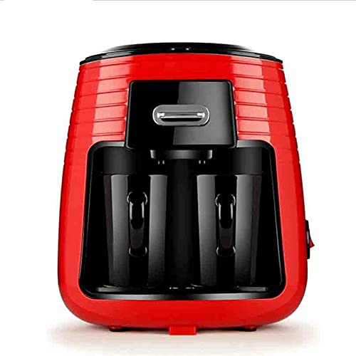 CUNTO Machine à café Machine à café goutte à goutte Machine à café programmable Machine à thé à vapeur double tasse Convient pour préparer du café (Couleur : Rouge, Taille : Taille unique)