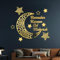 IWTBNOA Ramadan Aufkleber Wanddekoration, Eid Mubarak Wanddekoration, Wasserdicht 3D Acryl DIY Mond Stern Ramadan Selbstklebende Wandaufkleber, Muslim Ramadan Wandtattoo für Zuhause Deko