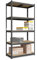 baudim - Metallregal: 180x70x30 cm, Flexibles Stahlregal für Lager und Keller. Robustes Steckregal mit anpassbaren Böden. Lastenregal 875kg 5 MDF-Böden schwarz