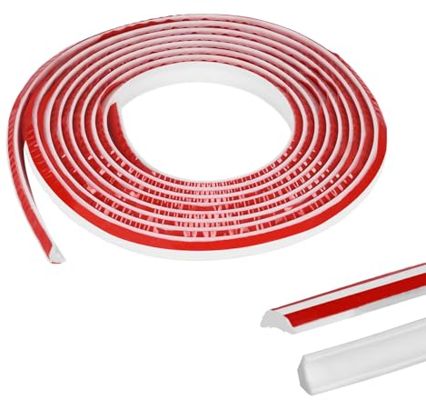 Moulures décoratives flexibles autocollantes - En TPE - Triangle et transition murale - Blanc - Pour bords de carrelage, plafonds, plan de travail de cuisine (27 mm x 20 mm, 3 m)