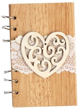 EXCEART Holznotizbuch Mit Römischem Muster Und Blumenmotiv Hochzeitsjournal Aus Echtem Holz Für Kreative Erinnerungen Und Persönliche Notizen Für Feierlichkeiten Und