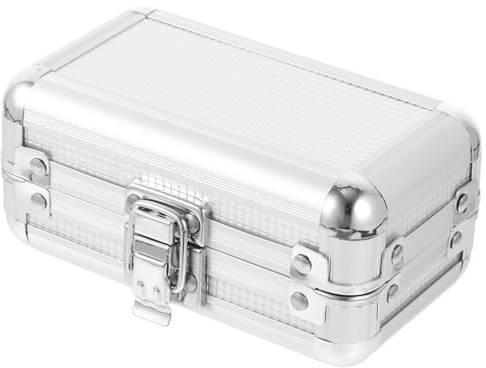 AOKWAWALIY Teleskop-Filter-Aufbewahrungsbox, Filterbox, Teleskop-Filterhülle, Kameraständer, Objektiv, Aluminiumlegierung, Organizer, Okular-Filter, Aufbewahrung, silber, 14.00X8.00X6.50CM