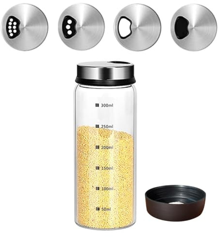 Verdental Salz- und Pfefferstreuer mit verstellbaren Auslasslöchern, klares Glas, Streuflaschen, Gewürzdosen für Küche, Dekoration, Zuhause, Restaurant, Grillen, Camping, Bauernhaus, Küchenzubehör