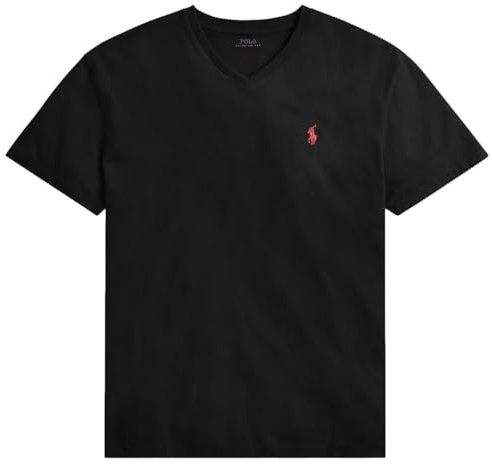 POLO RALPH LAUREN Herren-T-Shirt, V-Ausschnitt, klassische Passform, Ralph Lauren Black, L