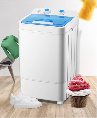 Mini Machine à Laver à Godet Unique, Lave-Linge Semi-Automatique, Washing Machine pour Appartement et Dortoir, 65x41x38cm(Blanc)