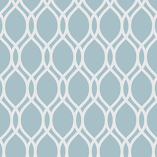 VaryPaper Light Blue Modern Geometric Wallpaper Self Adhesive Wallpaper 44.5cmx200cm Patterned Sticky Back Plastic Vinyl Wrap for Furniture Cupboard Sticker Adhesive Shelf Liner Hallway Living Room