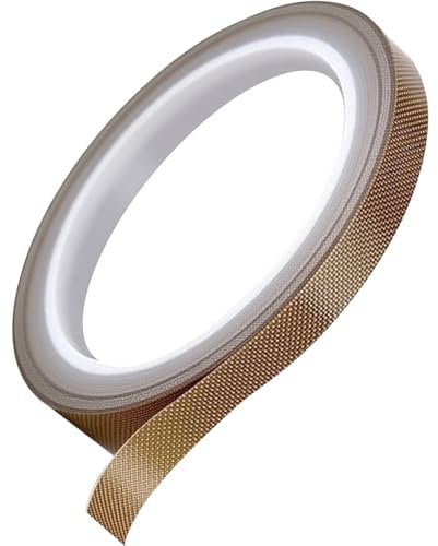 Jyvex Teflonband Selbstklebend,10mm x 15m Teflon Klebeband Hitzebeständiges,PTFE Hochtemperatur Klebeband für Vakuumiere,Hand- und Impulsversiegelungen