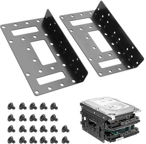 YAODHAOD Soporte de montaje de metal SSD, adaptador de disco duro interno de 2.5 a 3.5 pulgadas (2 unidades)