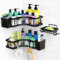 IMURZ Bathroom Storage Shower Caddy, 5 Pack Bathroom Organiser Corner Shelves with Soap Holder & Toothpaste Holder, No Drilling Adhesive Shower Storage Shelf Rack