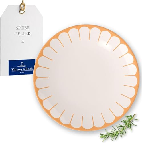 Villeroy & Boch - Fleur soleil Speiseteller gelb, Spülmaschinenfest, Mikrowellensicher, Teller für Hauptgerichte, Großer Teller, Geschirr Keramik Stapelbar, Essteller Orange, Premium Porzellan