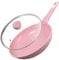 DYGG Antihaft Bratpfanne 20 cm mit Glasdeckel, Granitbeschichtung für fettfreies Braten, 100% frei von PFAS & PFOA, für alle Herdarten inkl. Induktion, (Gas, Ceran, Elektro) Pink