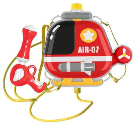 Luwecf Rucksack für Kinder mit Wasserspielzeug und Feuerwehrmann-Thema, Hubschrauber