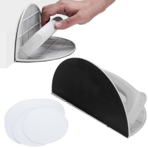 Multifunktionales halbrundes Winkelschleifpapier Werkzeug, Selbstklebendes Handmikro-Detailschleifer Kit, Trockenbau Eckenschleifer, mit 10 Schleifpapier, DIY Polieren Schleifen für Wand, Ecke
