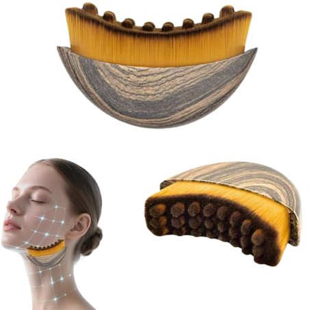 Lymphatic Contour Face Brush,Contour Face Brush Tool Massager with Ergonomic,c Designed to Fit The Skin Precisely,Relieve Fatigue (One Size, Count, 1)