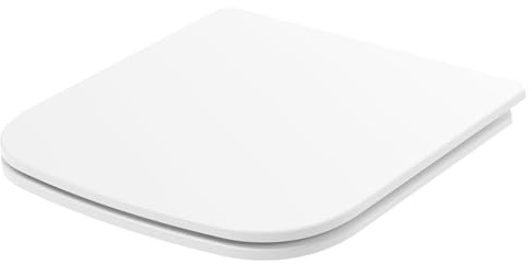 SREWOHS PRO Toilettendeckel mit Absenkautomatik Eckig Weiß, WC Sitz Urea Duroplast, Klobrille Abnehmbar, Klodeckel Befestigung von oben, Einfach zu Reinigen,Toilettensitz Softclose, 42,3 x 36,1 CM