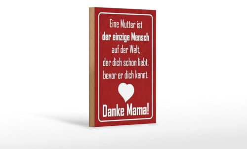 Femer Holzschild Spruch 12x18 cm Danke Mama Deko Schild
