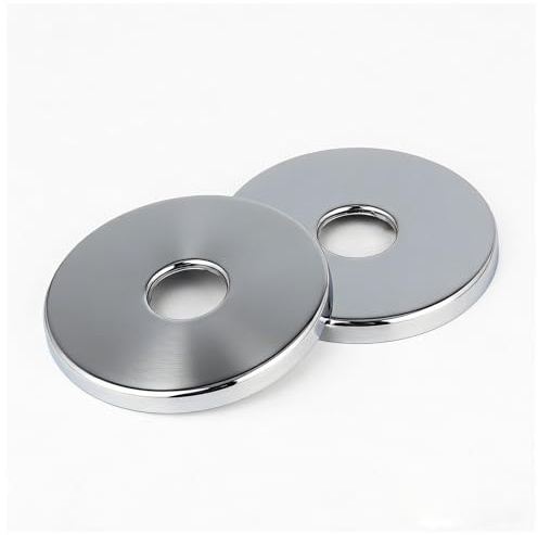 2 Stück Abdeckrosette Silber 21mm×80mm×6mm (1/2) – Rosette Duscharmatur & Überlaufrosette Waschbecken, Wasserhahn-Rosetten, Geeignet für Winkelventile & Einzelfrischwasserhähne
