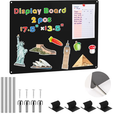 Magnettafel Magnetwand 42x30x0.08cm Schwarz Magnet Tafel Große Fotowand Metall Pinnwand für Küche Büro Sammler