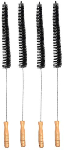 GOOHOCHY 4Pcs Dryer Vent Cleaner Brush Set with Long Handle and Full Nylon Bristles, Ergonomic Cleaning Tool for Washing Machine and Radiator, Easy to Use for Hard-To-Reach Places