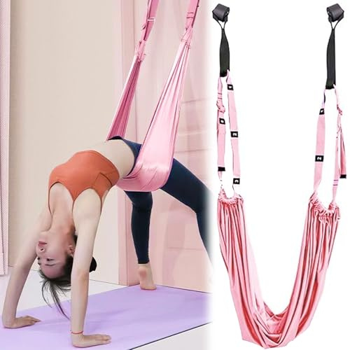 MINGZE Cinghia di stretching per yoga, cinghie da yoga per allungare la gamba regolabile, corda di seta aerea per ginnastica, danza, danza, pilates, altalena, amaca, flessibilità della porta