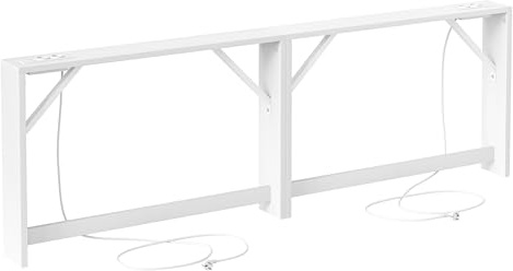BEXEVUE Konsolentisch Schmal 2er Set, Eingangstisch mit Ladestation, 15 x 200 x 80 cm, Konsolentisch Holz, Beistelltisch, Flurtisch für Wohnzimmer, Flur, Weiß
