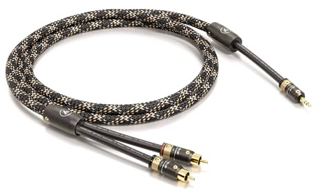 VIABLUE SALE/ALTE SERIE/ABVERKAUF NF-S1 SILVER QUATTRO Klinke-Cinchkabel * Analog/NF Audiokabel * TWIST/RCA * Y-Kabel * 1 Stück * 4-fach Abschirmung * T6s RCA/3.5 Klinkenstecker * 250 cm * 2.5 m