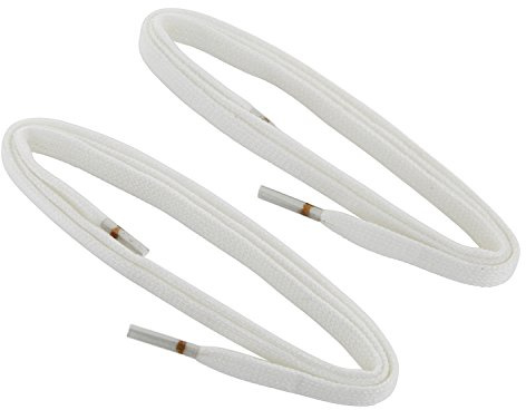 REMA 1 Paar Schnürsenkel - flach - schmal - 5,5 mm Längen (90 cm, Weiss)