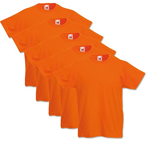 Fruit of the Loom 5 Childrens T Shirts 8, 10, 12 and 14 Years 100% Cotton