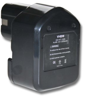 vhbw Ni-MH Battery 3300mAh (12V) for DS12DVF2, DS12DVF3, DW 18D, DW18D such as Hitachi 320386, 320387, 320388, 320606, 320608.