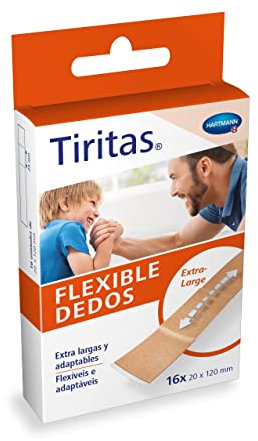 Tiritas Flexible: Apósitos ideales para heridas en los dedos. Flexibles y adaptables; 20x120mm 16 unidades