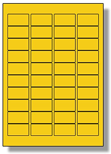 Label Planet® 40 Per Sheet, 5 Sheets (200 Yellow Labels). Coloured Paper Labels with Rounded Corners 45.7 x 25.4mm, LP40/45 C.