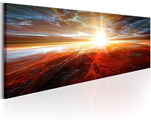 decomonkey Bilder Abstrakt Sonne 120x40 cm 1 Teilig Leinwandbilder Bild auf Leinwand Vlies Wandbild Kunstdruck Wanddeko Wand Wohnzimmer Wanddekoration Deko Himmel Horizont