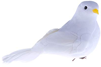 Broadroot 3D weiße Feder Schaum künstliche Tauben Handwerk Kinder Simulation Vogel Spielzeug Geschenke Hochzeit Deko (04)