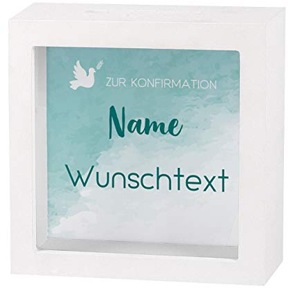 Striefchen® Spardose zur Konfirmation mit Namen als Geldgeschenk Türkis