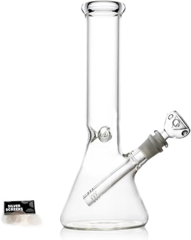 RORA 10.5 Glass Bong Water Pipe Percolator Round Bottom Glass Pipe with 14.5mm Bowl