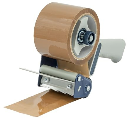IMBALLAGGI 2000-2 Dispenser per Nastro Adesivo 75mm x 66mt - Tendinastro Imballaggio con regolatore di tensione - Risparmia tempo con la nastratrice professionale