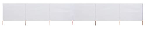 vidaXL Paravent 6 Panneaux Ecran de Plage Anti-Vent Abri de Plage Pare-Vue Coupe-Vent Camping Jardin Pliable Extérieur Tissu 800x120 cm Blanc Sable