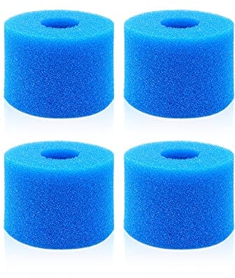 Lifreer - Cartuchos de esponja para filtro de bañera de hidromasaje o piscina Intex Pure (4 unidades), reutilizable, lavable, sustituye cartuchos tipo S1