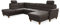 CAVADORE U-Form-Sofa Palera / Federkern-Wohnlandschaft mit Schlaffunktion, Stauraum und 2 Kopfstützen / 314 x 89 x 212 / Mikrofaser in Lederoptik, Braun