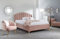 GFW Pettine Ottoman Bed Double, Padded Plush Velvet & Hardwood Frame, Scallop Shell Winged Headboard, With Hydraulic End Lift For Under Bed Storage